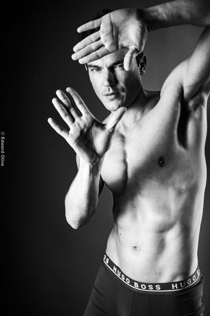 Edward Olive Male model framing hands